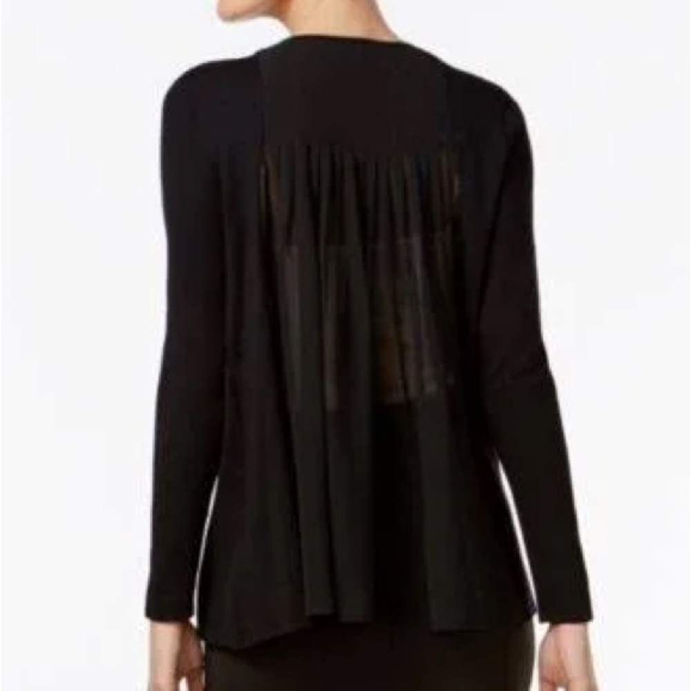 2 Thalia Sodi Long Sleeve Chiffon Illusion Back Open Front Cardigan Sweater